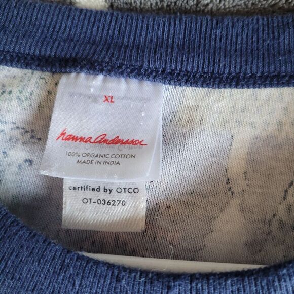 Hanna Andersson Twinkly Trees Organic Cotton Shirt Pajamas Adult Size Xlarge Euc - Picture 2 of 6